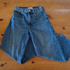 Everlane Womens Jeans, Vtg Blue, Way-High Curve Barrel, Stretch, Size 27